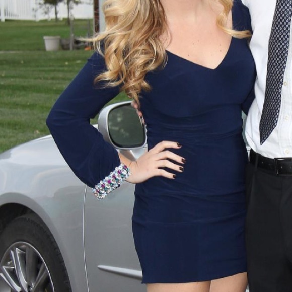 Black By Blush Prom or Cocktail Dress in Navy - Picture 1 of 6